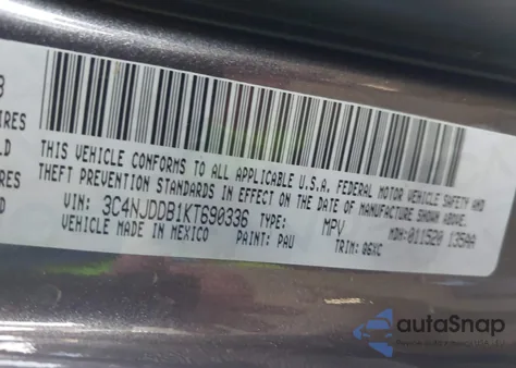 2019 Jeep Compass Trailhawk 4X4 z USA, uszkodzony, nr VIN 3C4NJDDB1KT690336